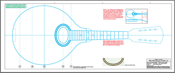 A1 mandolin construction full-size blueprints for making a Gibson A1 mandolin 