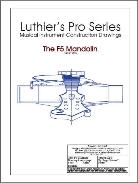 F5 Mandolin ProSeries blueprint drawings (with Ultimate Bluegrass Mandolin  Construction Manual)