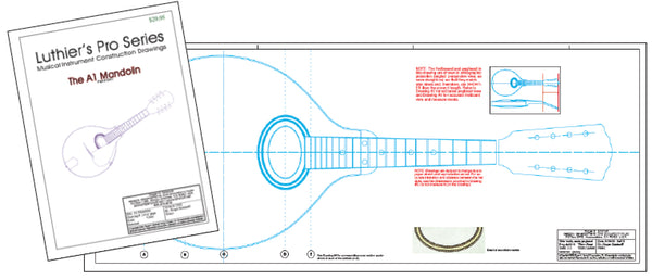 A1 mandolin construction full-size blueprints by Roger Siminoff