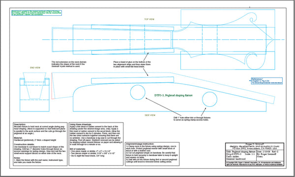 Fixture, pattern, and template drawings for constructing an F5 mandolin.